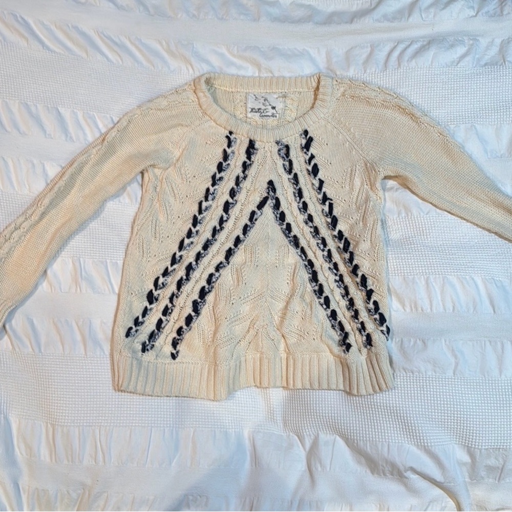 Thistle & Lavendar Cream colored Cardigan Sweater size M